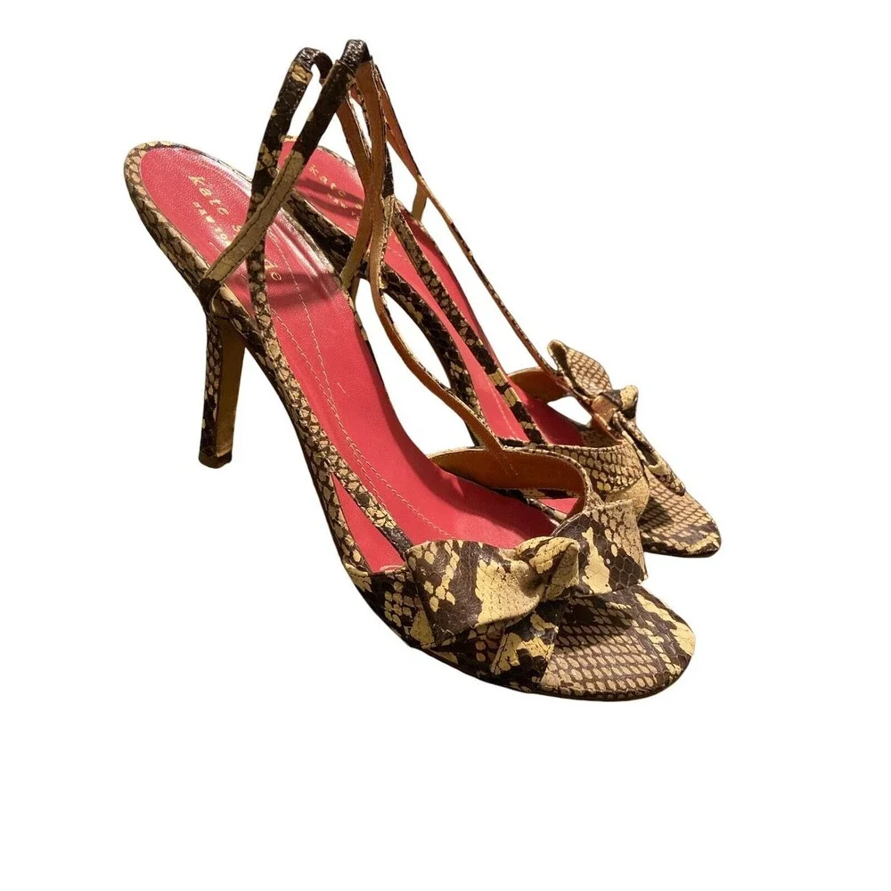 Kate Space Lizard Skin Sling back Heels Size 8B Animal Print - Picture 5 of 9